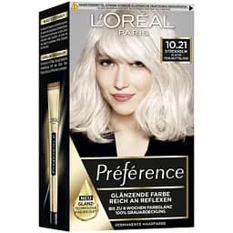 Уценка. Стойкая краска для волос L'Oreal Paris Preference 10.21 Stockholm Very Very Light Pearl Blonde 174 мл