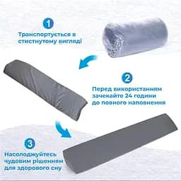 Подушка Supretto клиноподібна 152х25 см з кишенею сіра (90420001) - мініатюра 6