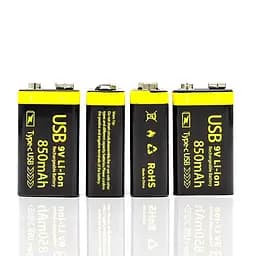 Акумулятор Крона 850mAh 9v USB (Чорний) - мініатюра 5