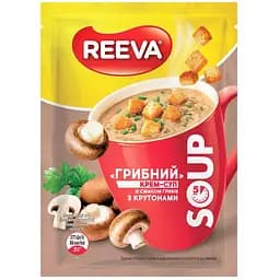 Крем-суп Reeva Грибний, зі смаком грибів із крутонами, 15,5 г (923824)