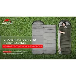 Спальник з капюшоном Naturehike U350 NH20MSD07, (1°C), лівий, зелений - мініатюра 10