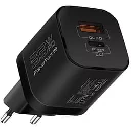 Зарядний пристрій Promate 33W USB-C + USB-A (powerport-33.black)