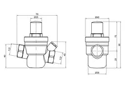 Редуктор тиску води Thermo Alliance Standart 1/2" ВВ, мембранний, отвір під манометр SD194 - мініатюра 5