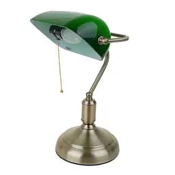 Настольная лампа Brille банковская зеленая MTL-52 E27 AB