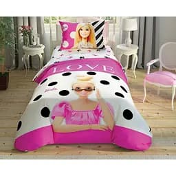 Комплект постельного белья TAC Disney Barbie Glitter Полуторный Разноцветный 000229613