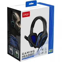 Дротова гарнітура iPega Gaming PG-R006B, 3.5mm, Noice Reduction, black-blue - мініатюра 6