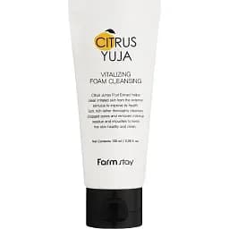 Пінка для освітлення шкіри FarmStay Citrus Yuja Vitalizing Foam Cleansing з витяжкою юдзу 100 мл