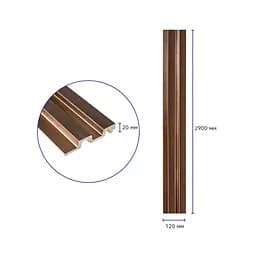 Рейка декоративна Wall Stickerя PS 2900х120х20 мм Под коричневую кожу с бронзой SW-00002147- - мініатюра 3