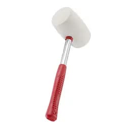 Киянка INTERTOOL HT-0235, біла гумова головка 80 мм, металева ручка, вага 680 г