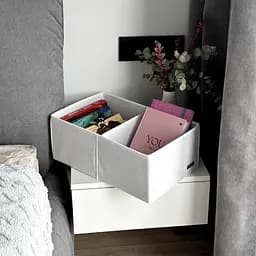 Короб  ORGANIZE  для вертикального зберігання на два відділи (білий)