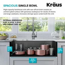 Кухонна мийка Kraus Kore KWF410-33/PGM, Графит - мініатюра 9