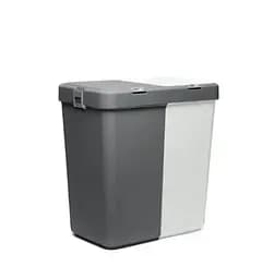Кошик для білизни Motek подвійний білий/антрацит 40+40 л (MT-09)