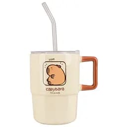 Чашка Led Capybara Time з кришкою та трубочкою 400 мл  (B060376)