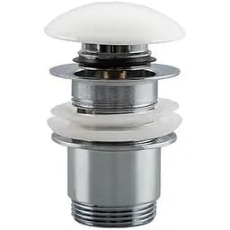 Донний клапан Frap F60-8, автомат, з білою керамічною кришкою, 1 1/4", білий/хром, Білий