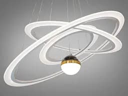Люстра стельова LED Diasha 2328-800+600+400WH 145W, біла, діаметр 80 см, сучасний стиль для дому - мініатюра 2