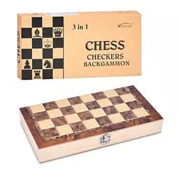 Набір настільних ігор "Шахи, шашки та нарди" 3 в 1 FG240502032L дерев'яні