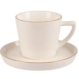 Чашка Limited Edition Aria Gold с блюдцем 250 мл бежевая (TRSC-GM2522-Y250CS)