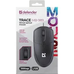 Комп'ютерна мишка Defender Trace MB-989 USB 3кн. 1000dpi чорна (52989) - мініатюра 2