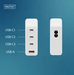 Digitus Зарядний пристрій GaN 3хUSB-C, 1хUSB-A, 140W - мініатюра 6