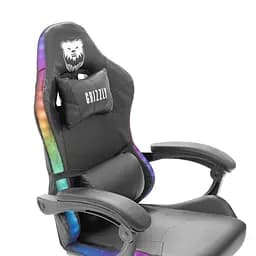 Геймерське крісло Grizzly з RGB LED підсвіткою 12 режимів чорне - мініатюра 7