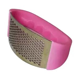 Пресс для чеснока из нержавеющей стали с пластиковой ручкой чесночница, Kitchen Master Розовый 84758