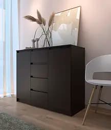 Комод в спальню MebelStar Нео 2Д4Ш 120x43x98 см Венге темний (MBS-1060) - мініатюра 3
