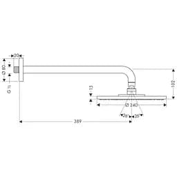 Верхній душ Hansgrohe Raindance Air 240 27474000, Хром - мініатюра 2