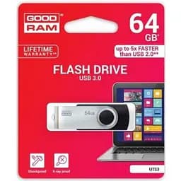 USB флеш накопичувач Goodram 64GB Twister Black USB 3.0 (UTS3-0640K0R11) - мініатюра 2
