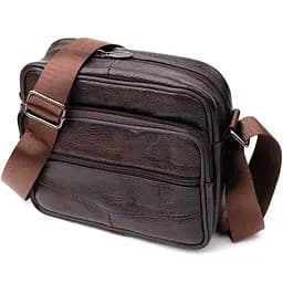 Горизонтальна зручна сумка з ручкою для чоловіків із натуральної шкіри Vintage 20х17х8 см sum0027476