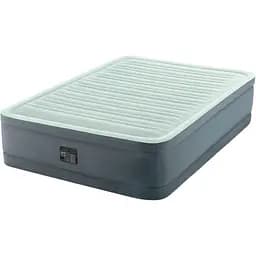 Надувний півторамісний велюровий матрац Intex 64904 з вбудований електронасосом, 137x191x46см