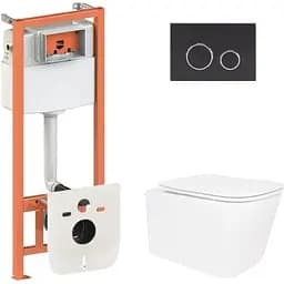 Набір Q-tap Nest 4 в 1 підвісний унітаз Crow Ultra Quiet 520x360x290 + комплект інсталяції QT05335172W48193