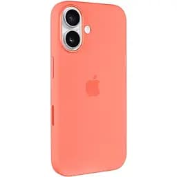 Чохол Epik Silicone case AAA with Magsafe and Animation button для Apple iPhone 16, 6.1 Tangerine