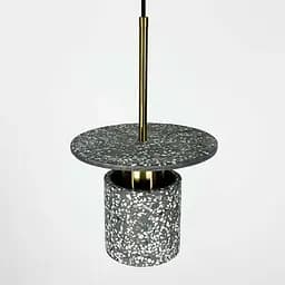 Підвіс Terrazzo Cylinder із сірим бетонним плафоном 20 см в стилі Ар-деко Line.F MJ 162-200 BK - мініатюра 4