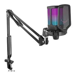 Мікрофон з пантографом конденсаторний Fifine Q-6T-B RGB USB Black