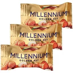 Цукерки Millennium Golden Nut з начинкою та цілими горіхами 2 кг