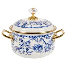 Кастрюля эмалированная Elmani Butterfly с крышкой 16 см 2.1 л (763-027)