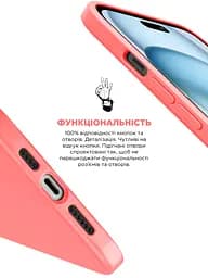 Силиконовый чехол для Apple iPhone 15 Plus, ICON2 Case, розовый, противоударный, панель, защита всего корпуса, матовая поверхность Soft Touch, выступает над дисплеем, совместим с защитными стеклами и пленками, с микрофиброй, ArmorStandart (ARM70519) - мініатюра 4