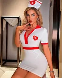 Еротичний рольовий костюм Медсестри One Size (M-L) сексуальний костюм для рольових ігор білий