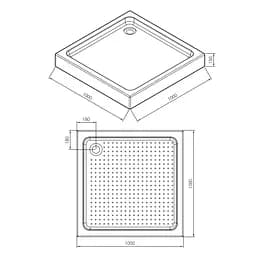 Душовий піддон Imprese 100x100x15 см квадратний в комплекті з сифоном s0941010S білий - мініатюра 2