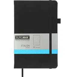 Книга записна Buromax Etalon в крапку 195х125 мм чорна 96 аркушів (BM.291360-01)