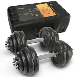 Гантелі металеві Cornix 2 x 15 кг набірні, в кейсі Black XR-0442