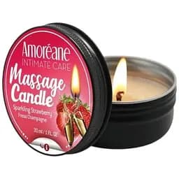 Массажная свеча Amoreane Sparkling Strawberry Клубника в шампанском 30 мл