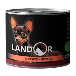 Вологий корм для всіх собак Landor Повноцінний збалансований дрібних порід ягня з кроликом 0.2 кг