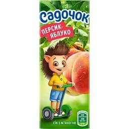Сок Садочок Персик-яблоко с мякотью 200 мл (929202)