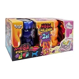 В'язка маса 2 в 1 Mega Stretch Slime та Fluffy Slime FLS-03-01U укр Синьо-жовтогарячий
