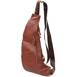 Практична чоловіча сумка через плече із зернистої натуральної шкіри Vintage 22966 коричнева - мініатюра 2