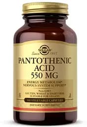 Вітаміни та мінерали Solgar Pantothenic Acid 550 mg, 100 вегакапсул