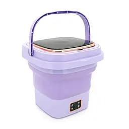 Пральна машина H576 MINI P, складана, 9л, 12В, 25Вт, 1.2кг, LED-індикатор, електронне управління, 29,5*29,5(14.5)мм, пластик, фіолетовий