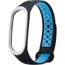 Ремінець для фітнес-браслета Lemfo для Xiaomi Mi Band 3 і 4 Nike Design чорний з синім