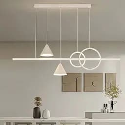 Видовжена біла LED люстра з 2 конусними плафонами Line.F Довжина 120 см